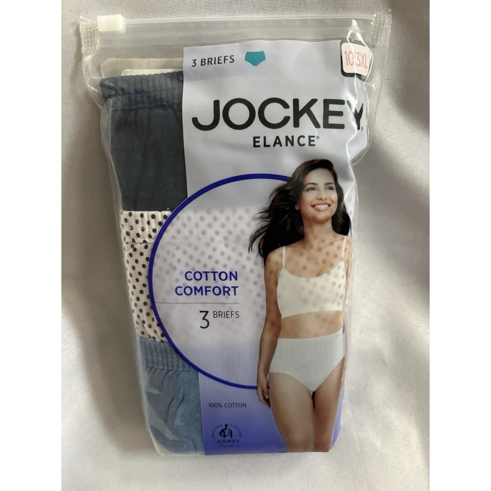 New Jockey Elance Briefs Cotton Comfort 3 Pack Women Size 10 3XLarge 100% Cotton